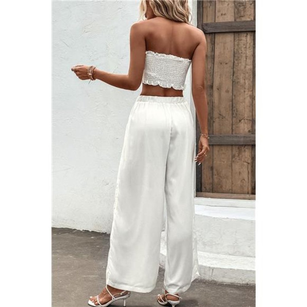 Smocked Tube Top and Wide Leg Pants Set - Picture 6 of 7